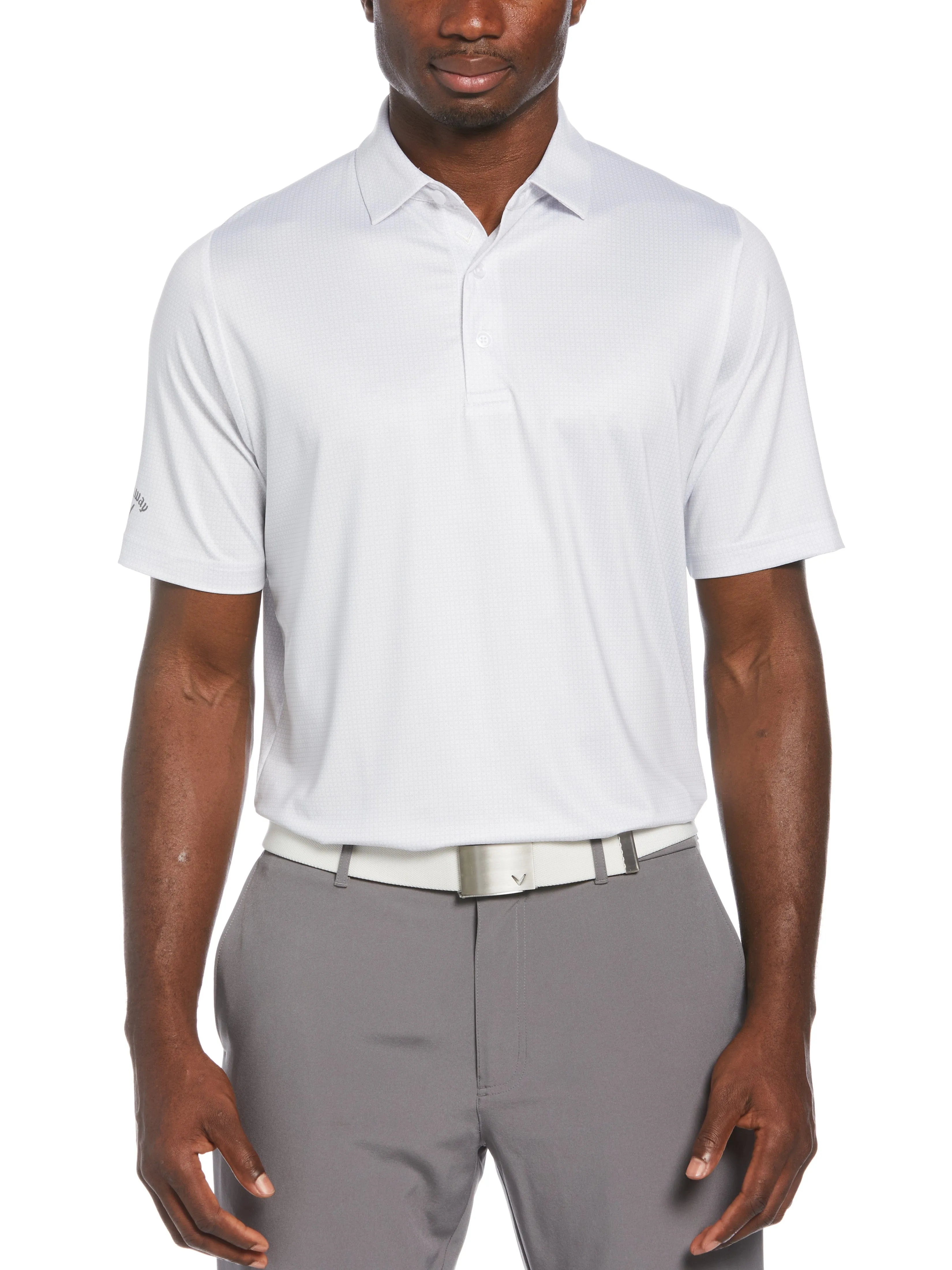 Mens Chevron Foulard Print Golf Polo