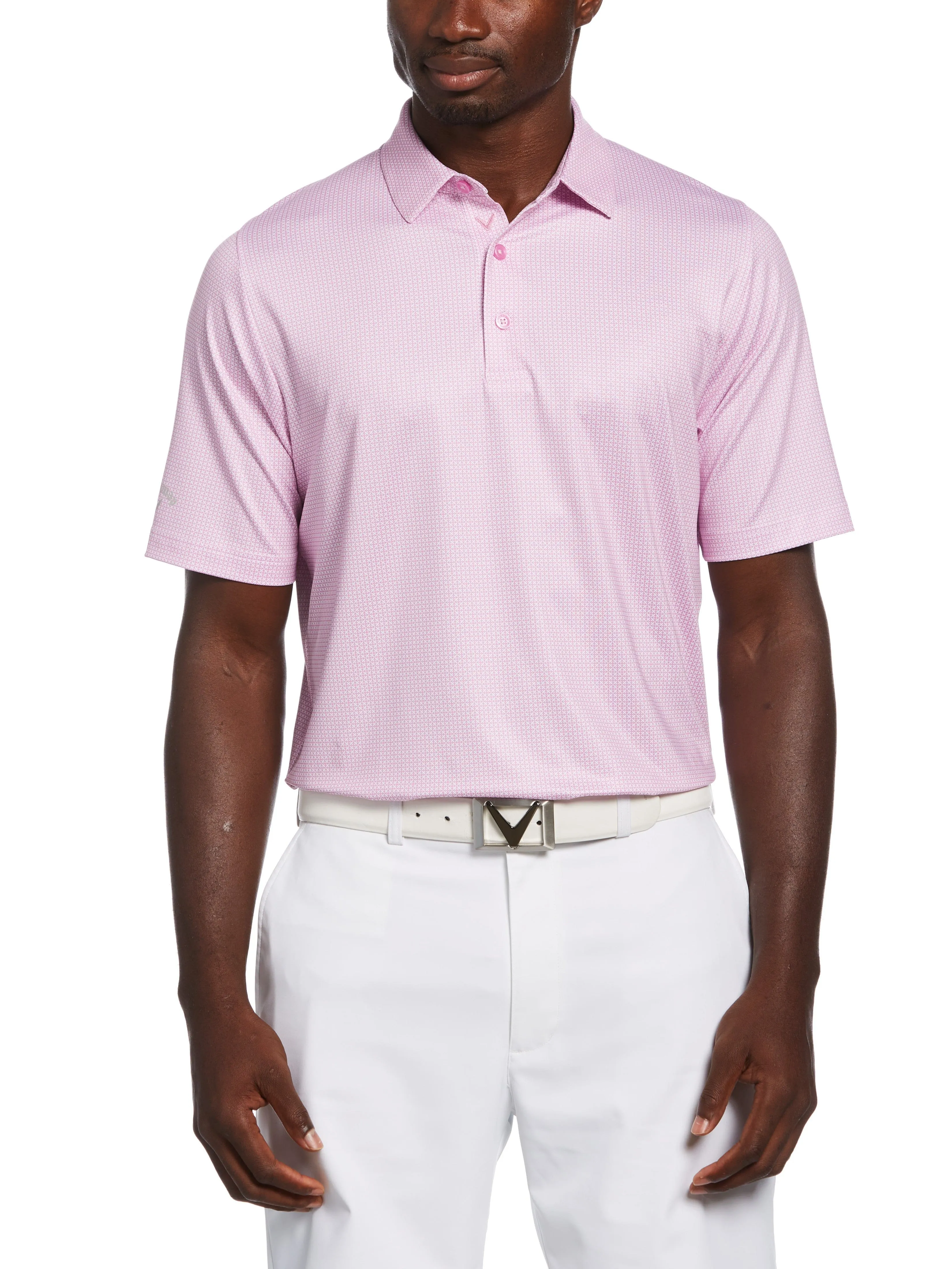 Mens Chevron Foulard Print Golf Polo