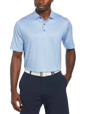 Mens Chevron Foulard Print Golf Polo