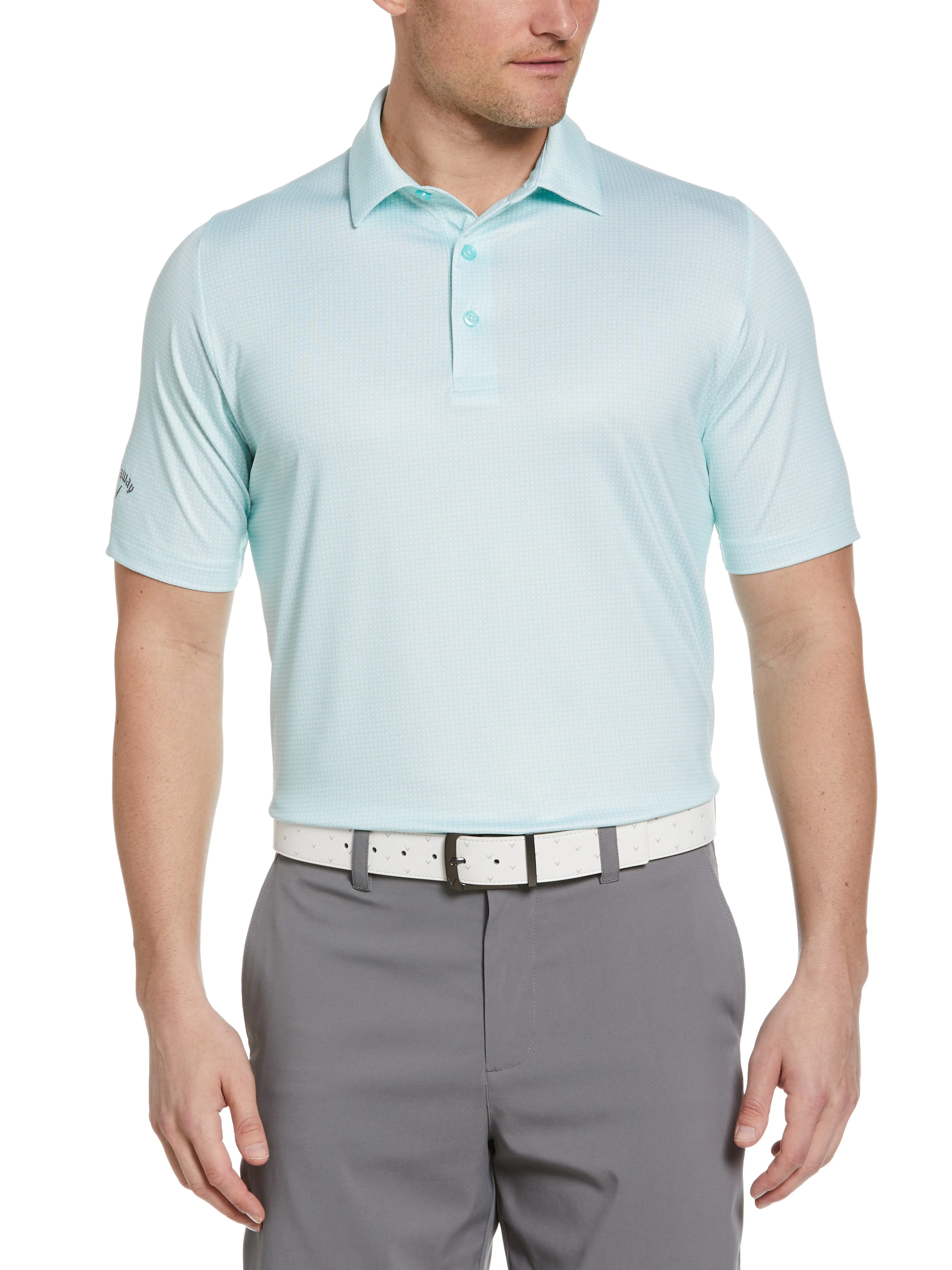 Mens Chevron Foulard Print Golf Polo