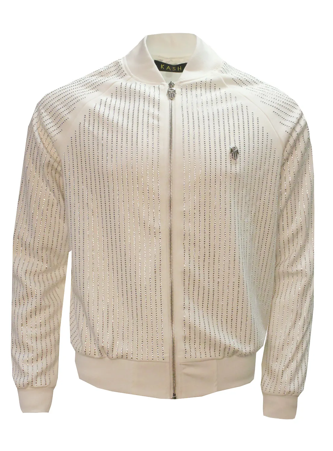 Men's Long Sleeve Diamond Jacket-White/Clear
