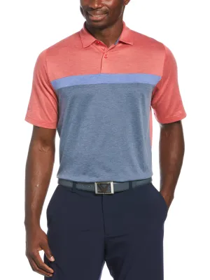 Mens Soft Touch Color Block Golf Polo