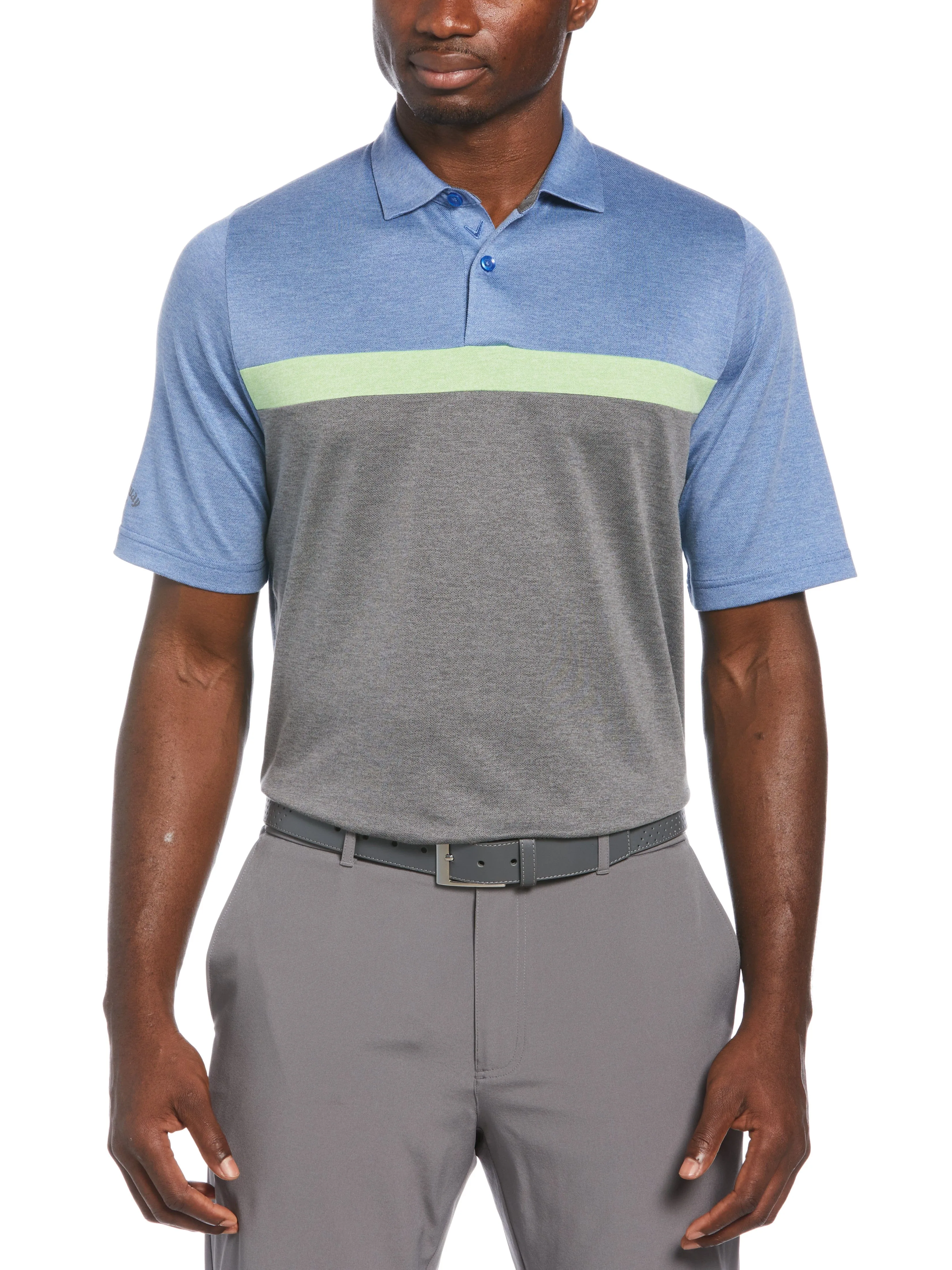Mens Soft Touch Color Block Golf Polo