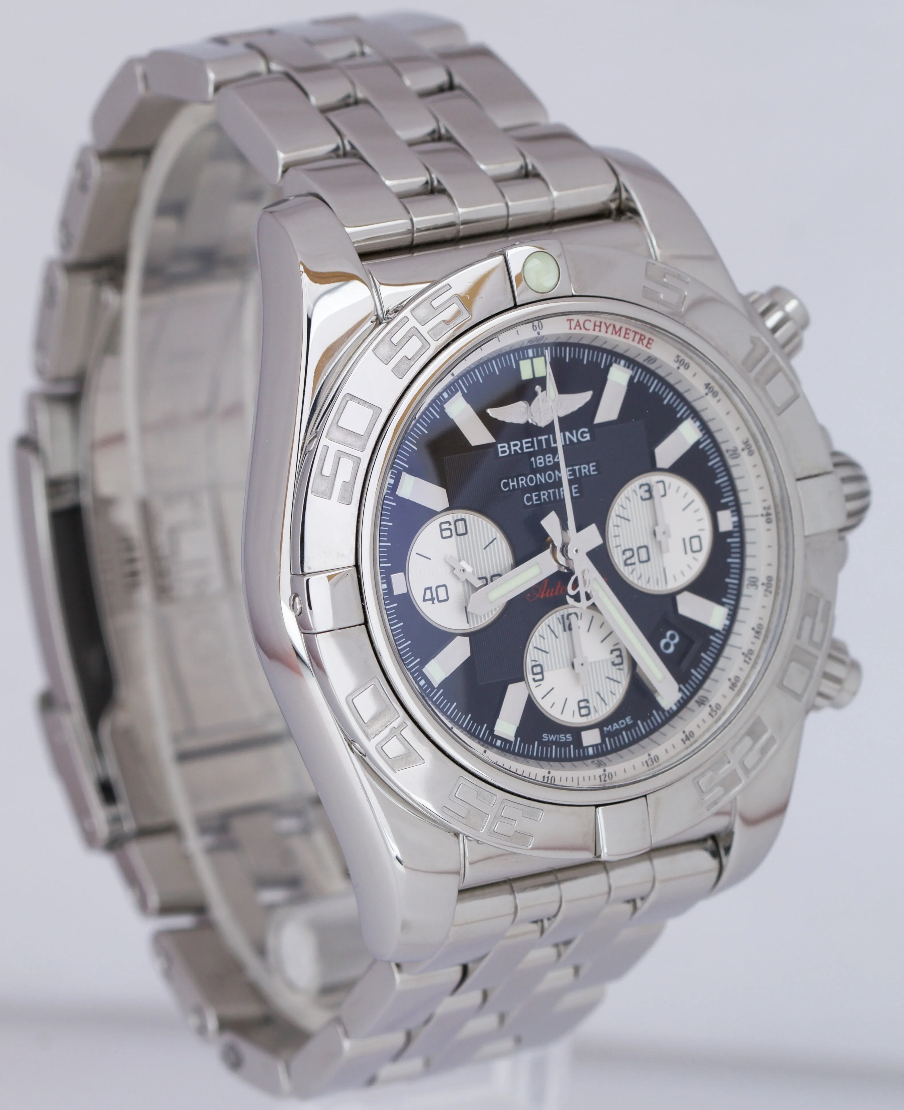 MINT Breitling Chronomat 44mm Stainless Blue 44mm AB0110 Chronometre Watch BP