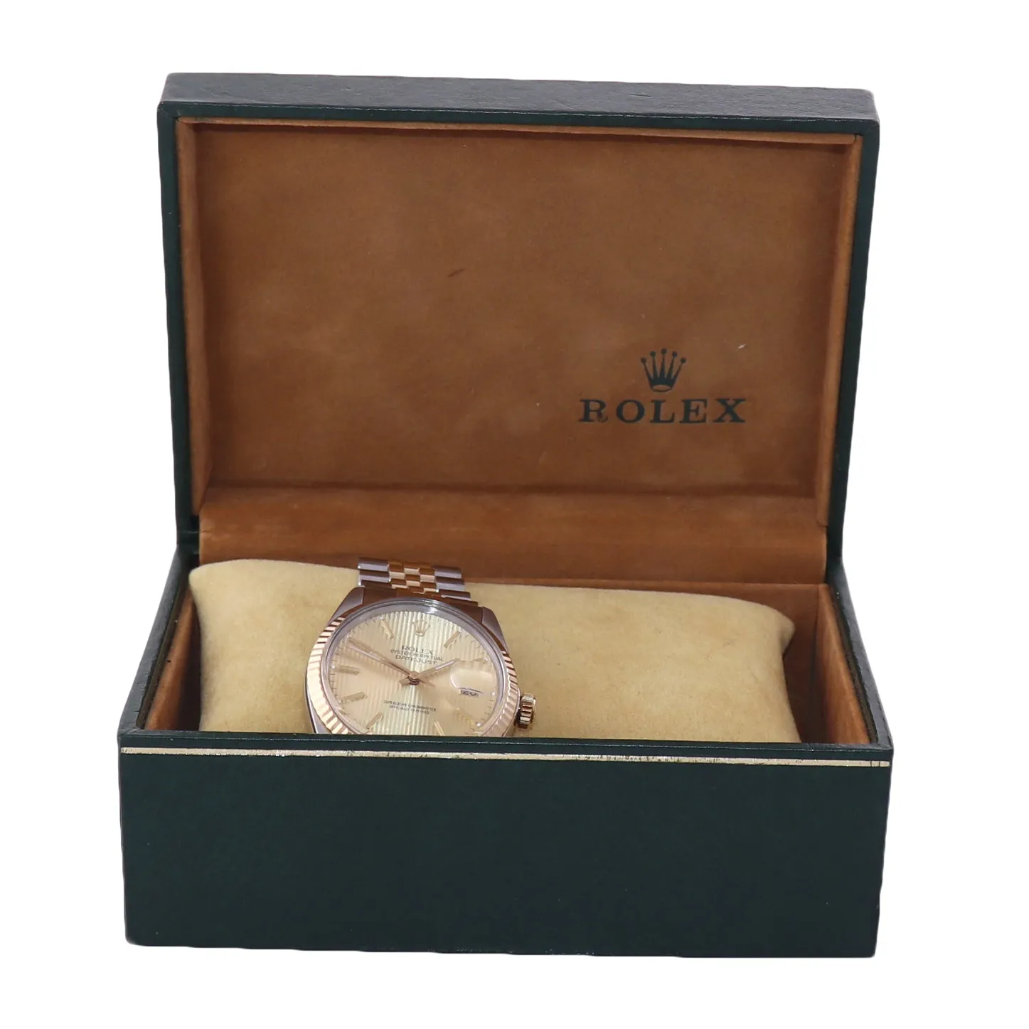 MINT Rolex DateJust 16013 Two-Tone 18k Gold Steel Jubilee Champagne Dial Watch