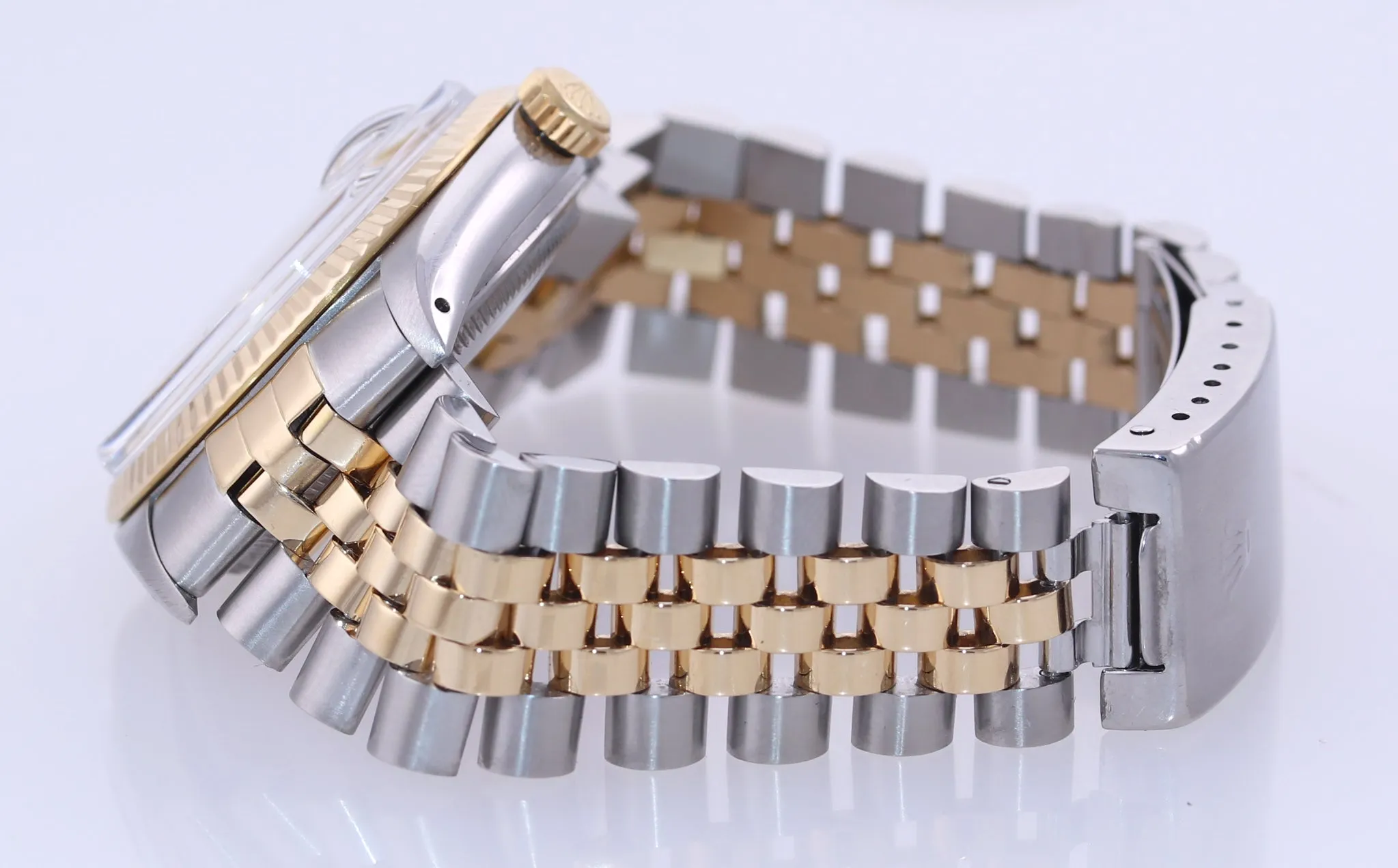 MINT Rolex DateJust 16013 Two-Tone 18k Gold Steel Jubilee Champagne Dial Watch