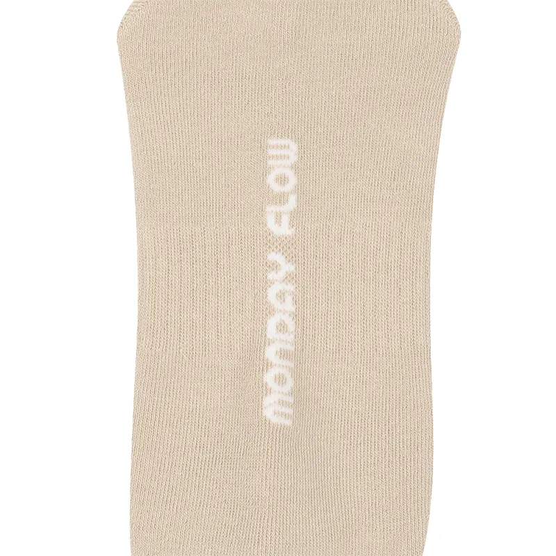 Monday Flow Logo Border Short Socks - Light Beige
