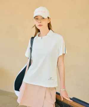 Monday Flow Sporty And Cool Collar Top - White