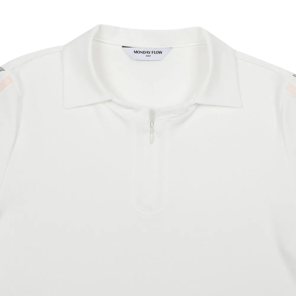 Monday Flow Sporty And Cool Collar Top - White