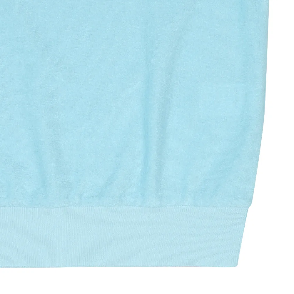 Monday Flow Terry Collar Top - Sky Blue