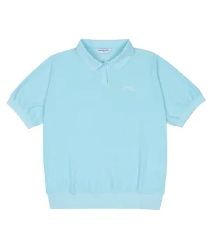 Monday Flow Terry Collar Top - Sky Blue