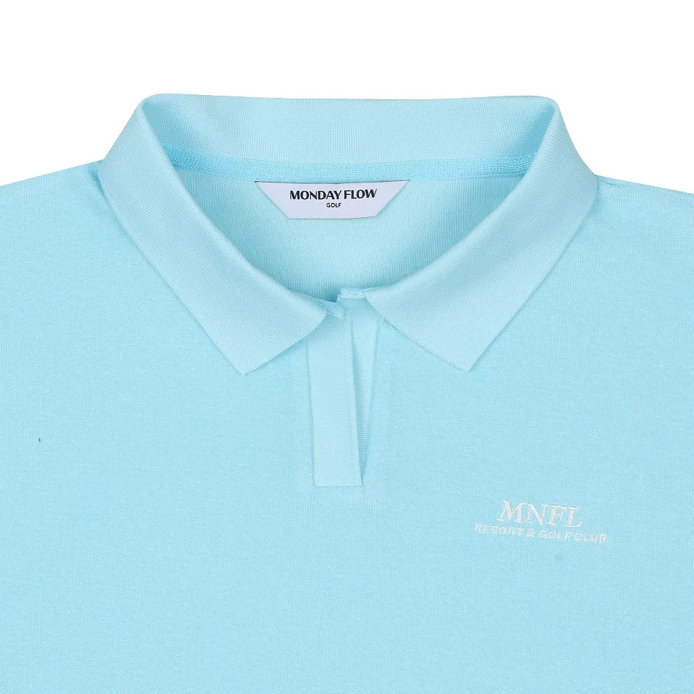 Monday Flow Terry Collar Top - Sky Blue