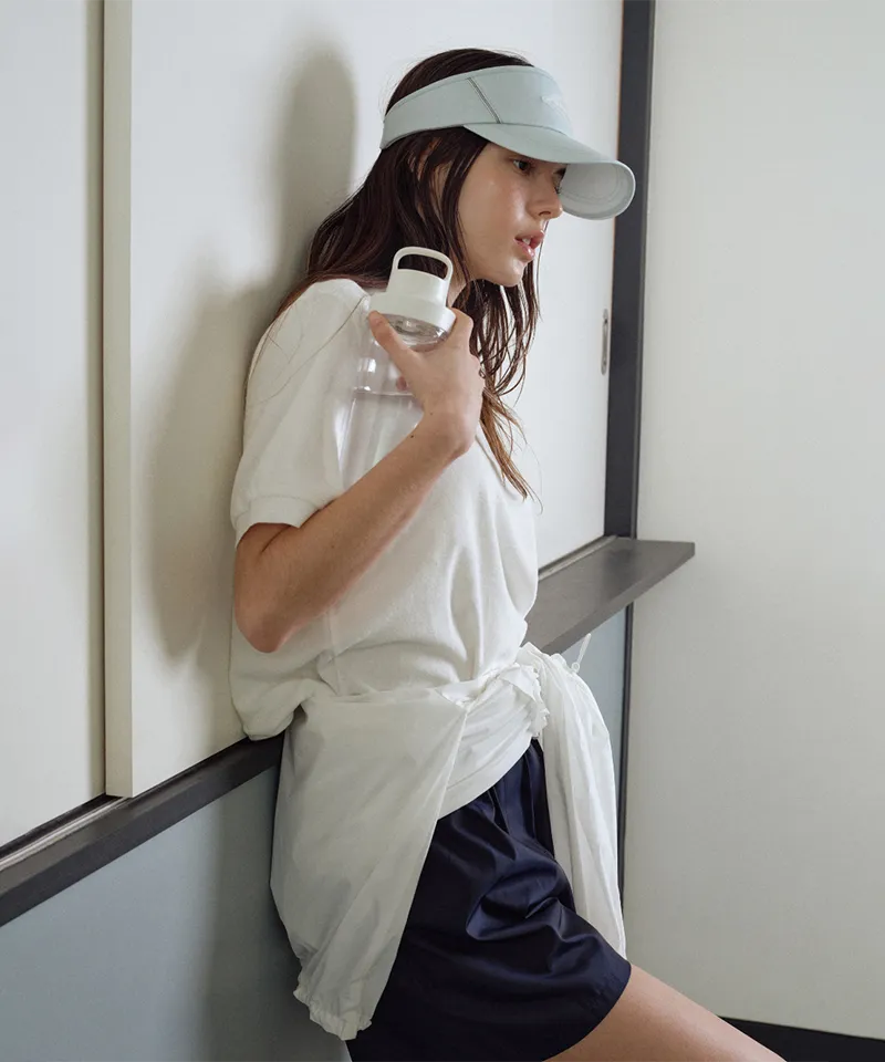 Monday Flow Terry Collar Top - White