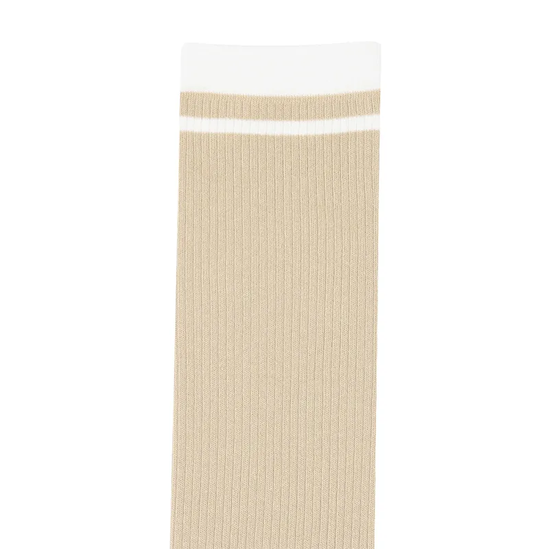 Monday Flow Women's Striped Knee Socks - Beige