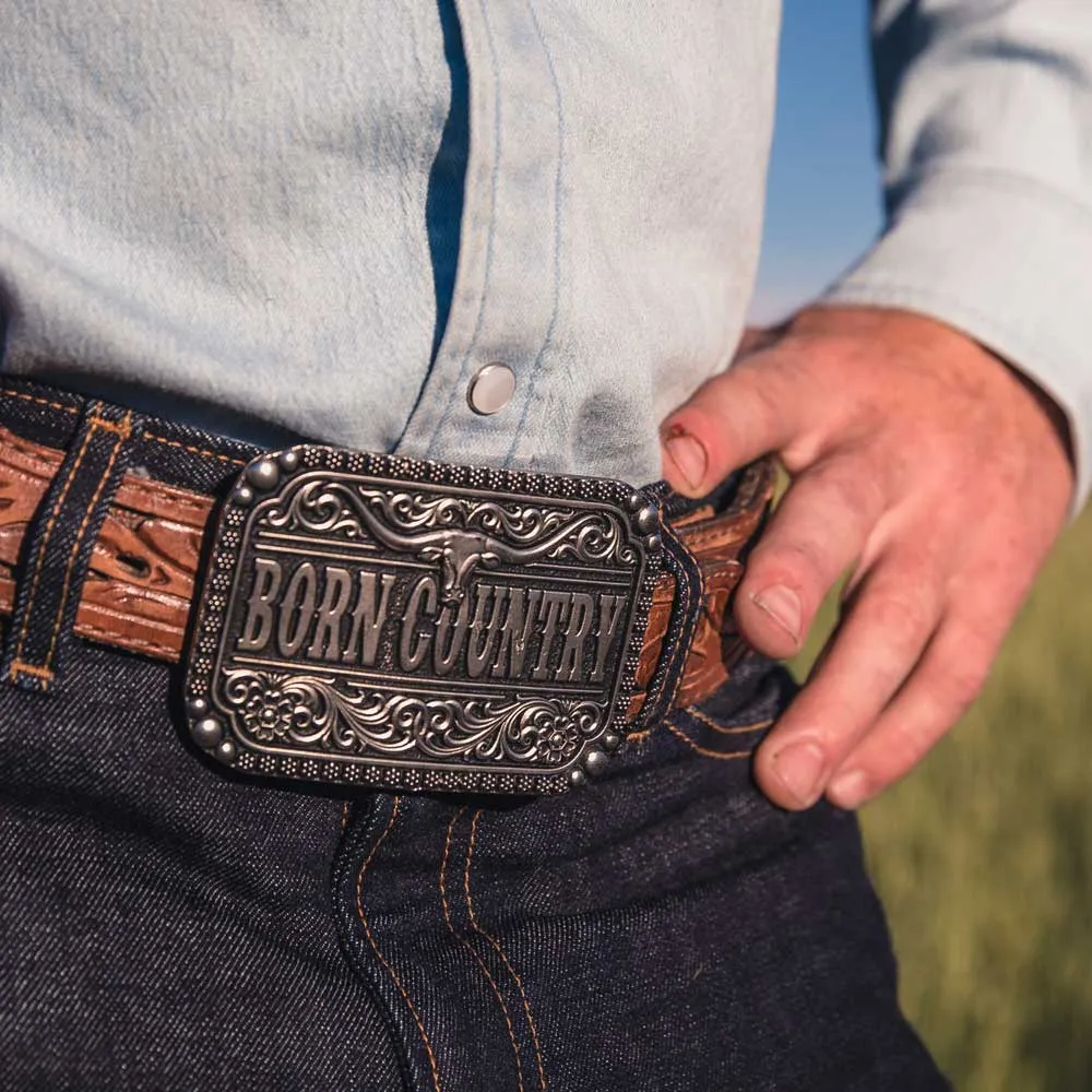 Montana Silversmiths "Born Country" Attitude Buckle