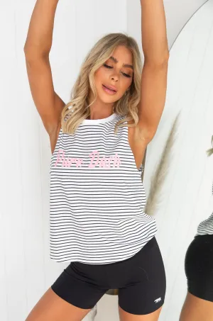 Motivated Tank - White/Black Stripe