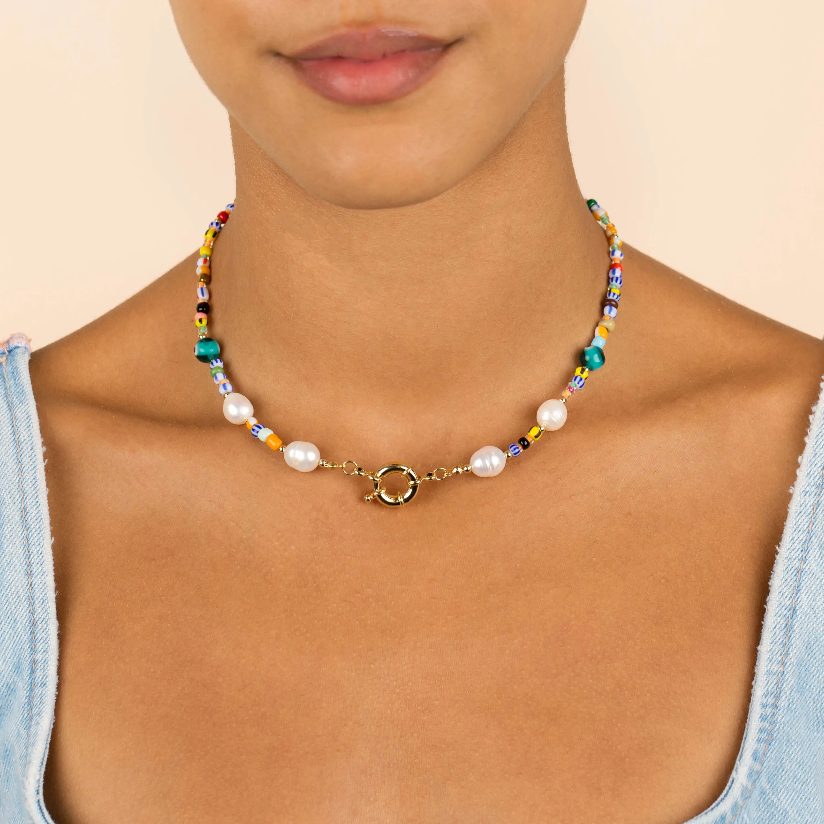 Multi Beaded Toggle Necklace