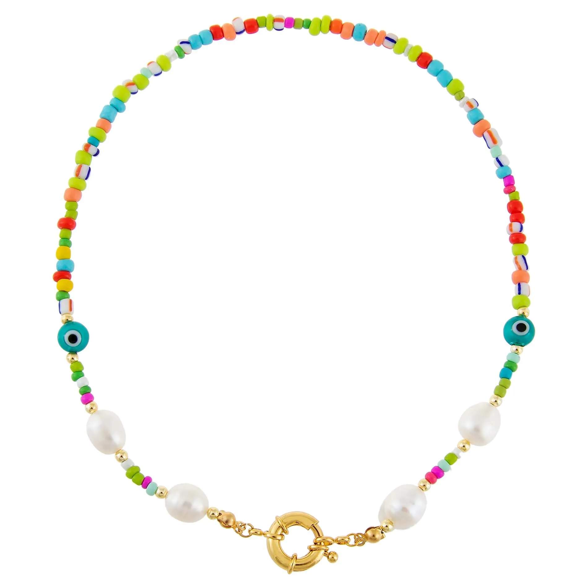 Multi Beaded Toggle Necklace