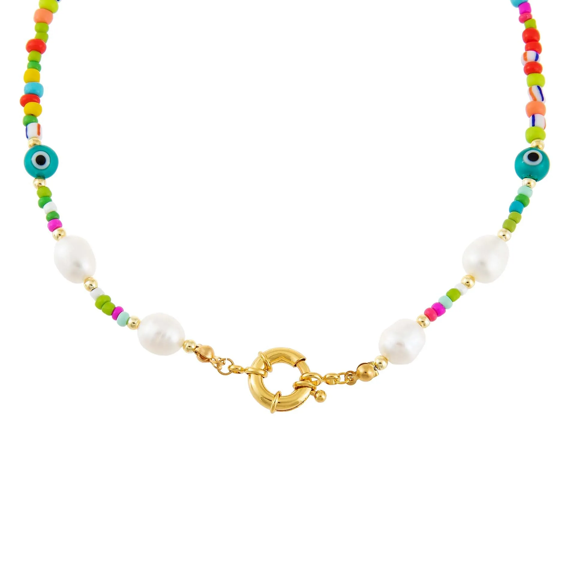 Multi Beaded Toggle Necklace