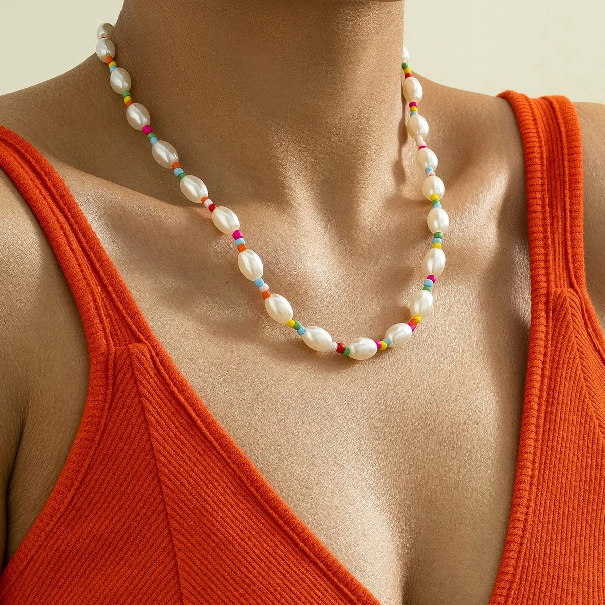 Multicolor Howlite & Pearl 18K Gold-Plated Beaded Necklace