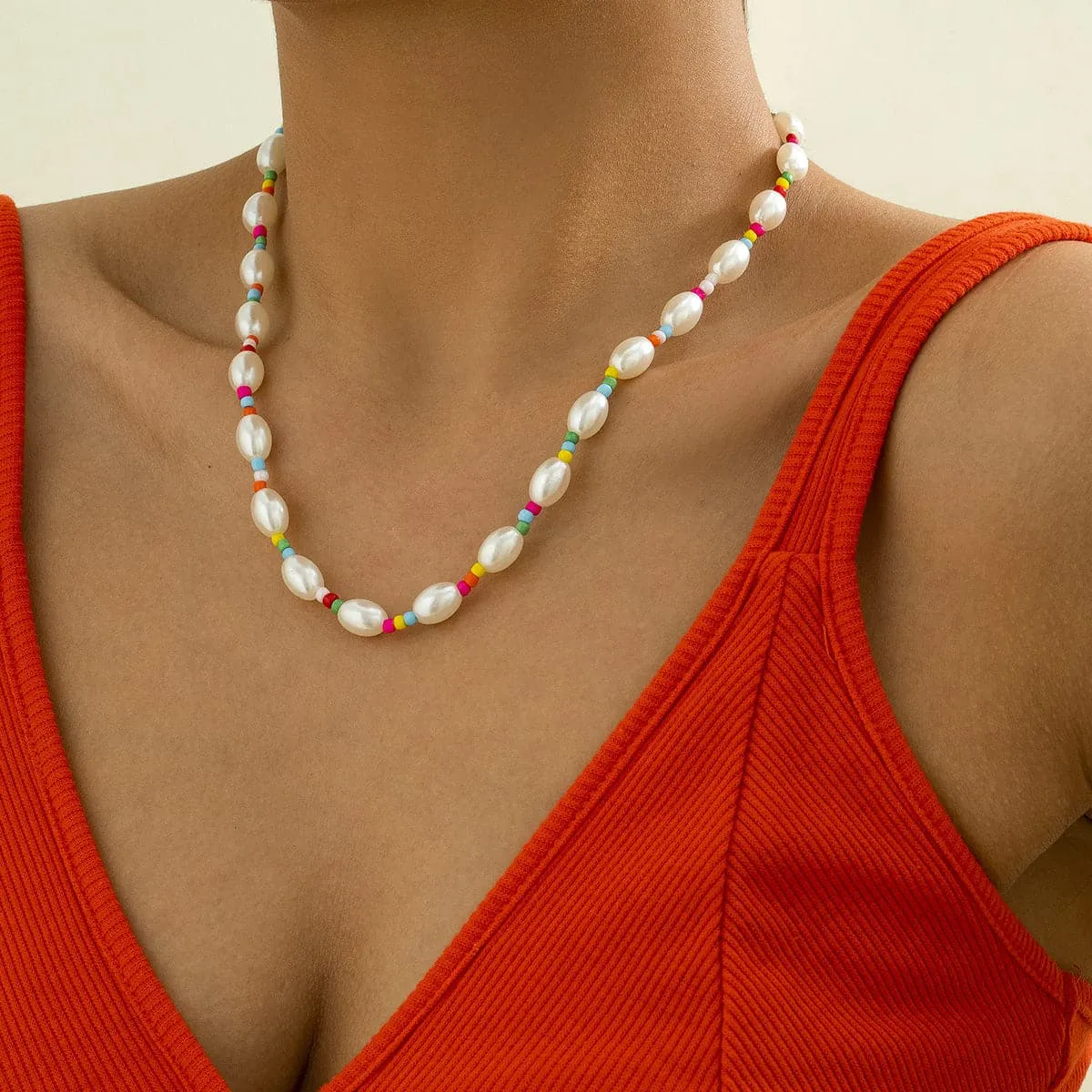 Multicolor Howlite & Pearl 18K Gold-Plated Beaded Necklace