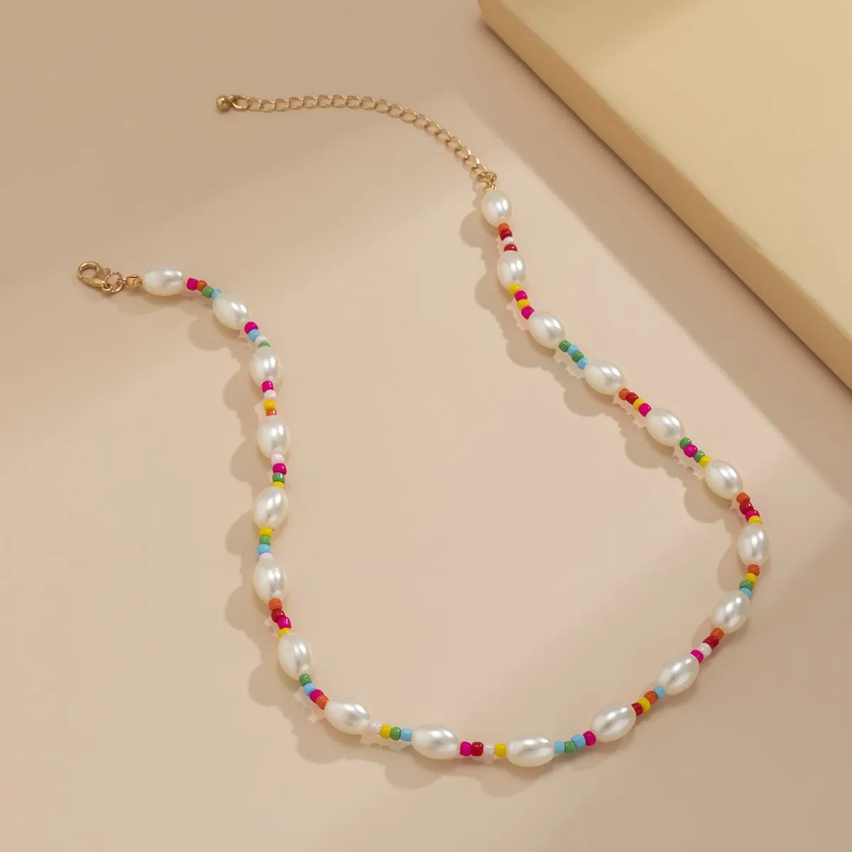 Multicolor Howlite & Pearl 18K Gold-Plated Beaded Necklace