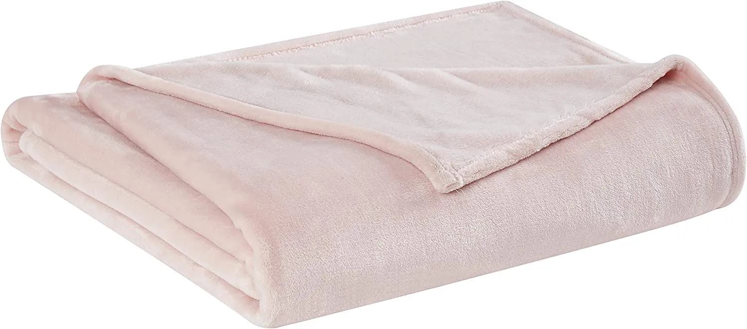 New Truly Soft Velvet Plush Full/Queen Blanket in Blush!