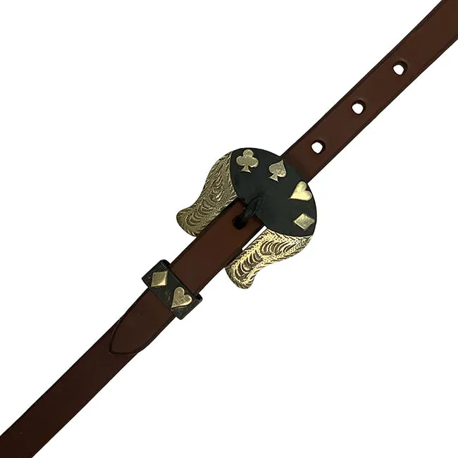 Oiled Harness Split Ear Headstall With Cowboy Gambler Buckle