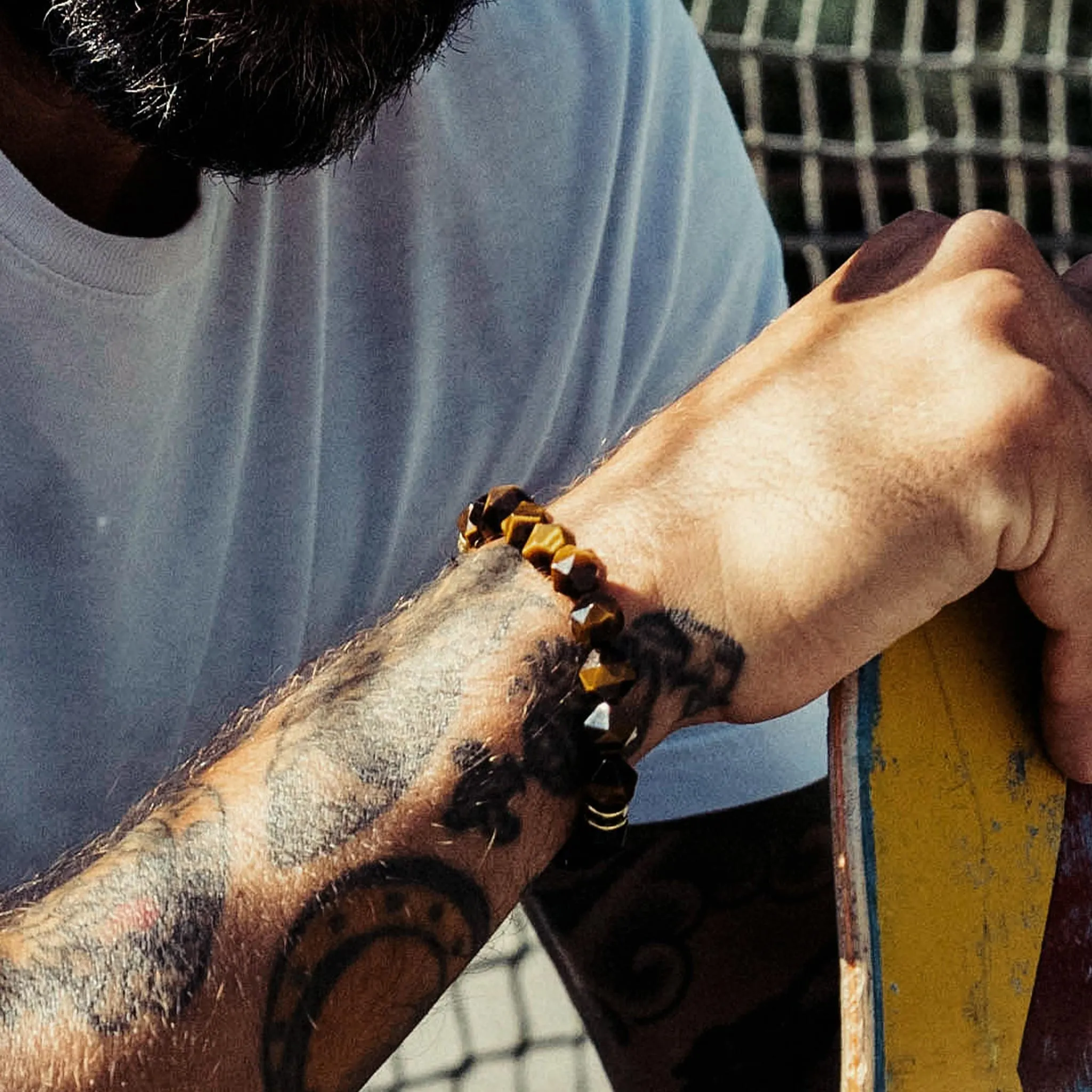 Onyx & Tiger Eye Bracelet
