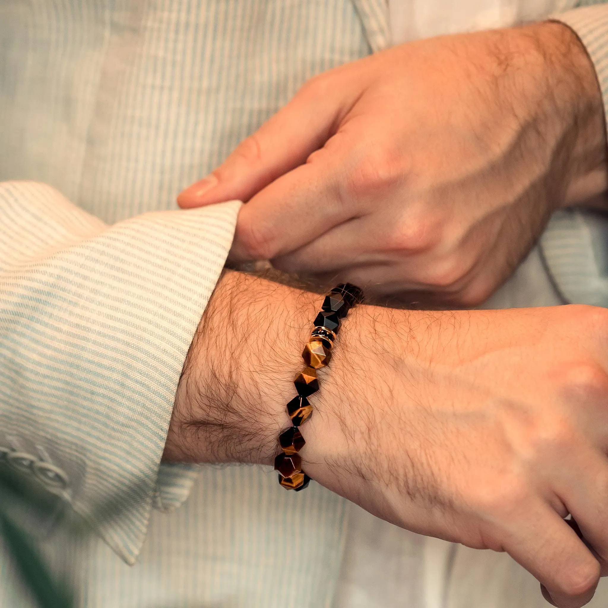 Onyx & Tiger Eye Bracelet