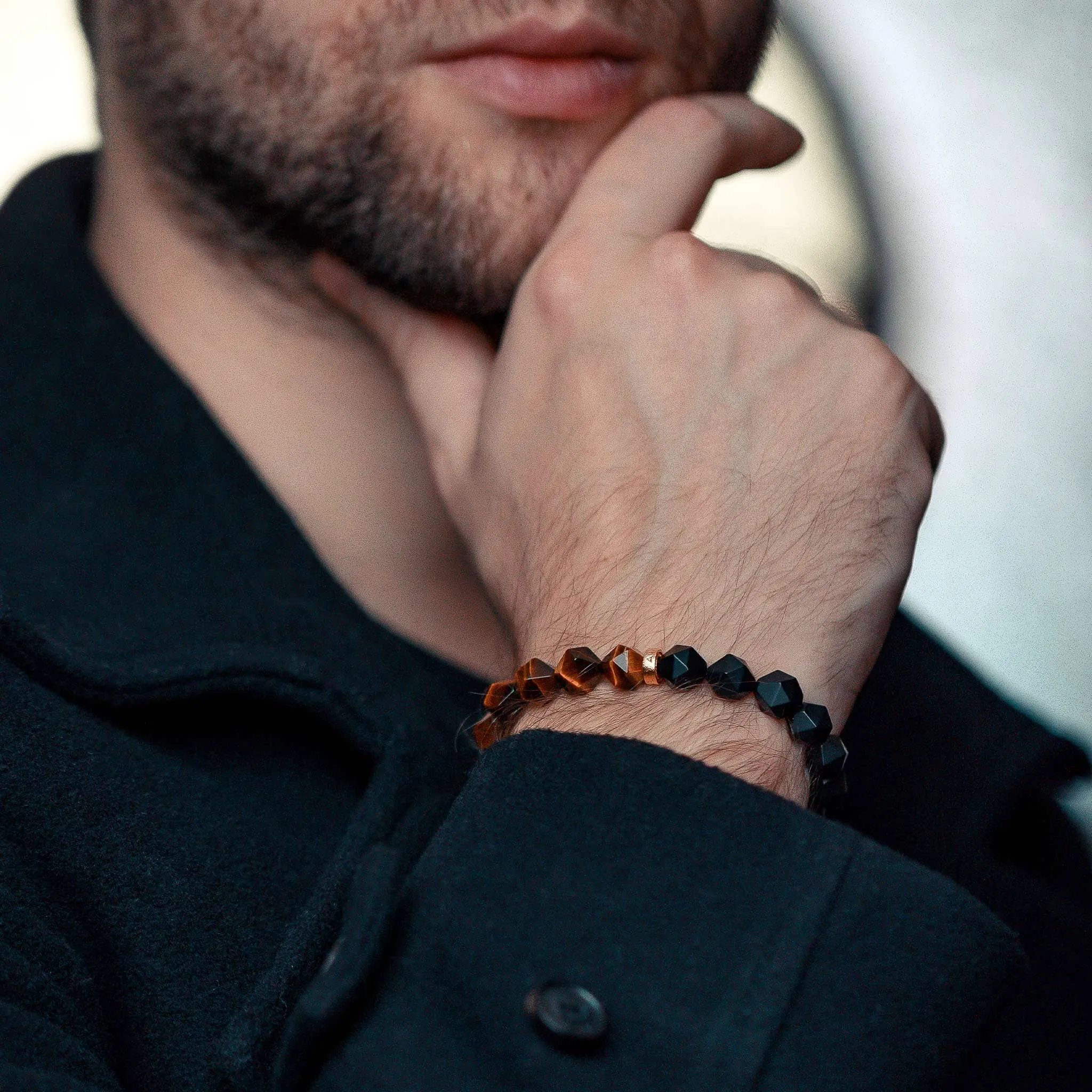 Onyx & Tiger Eye Bracelet