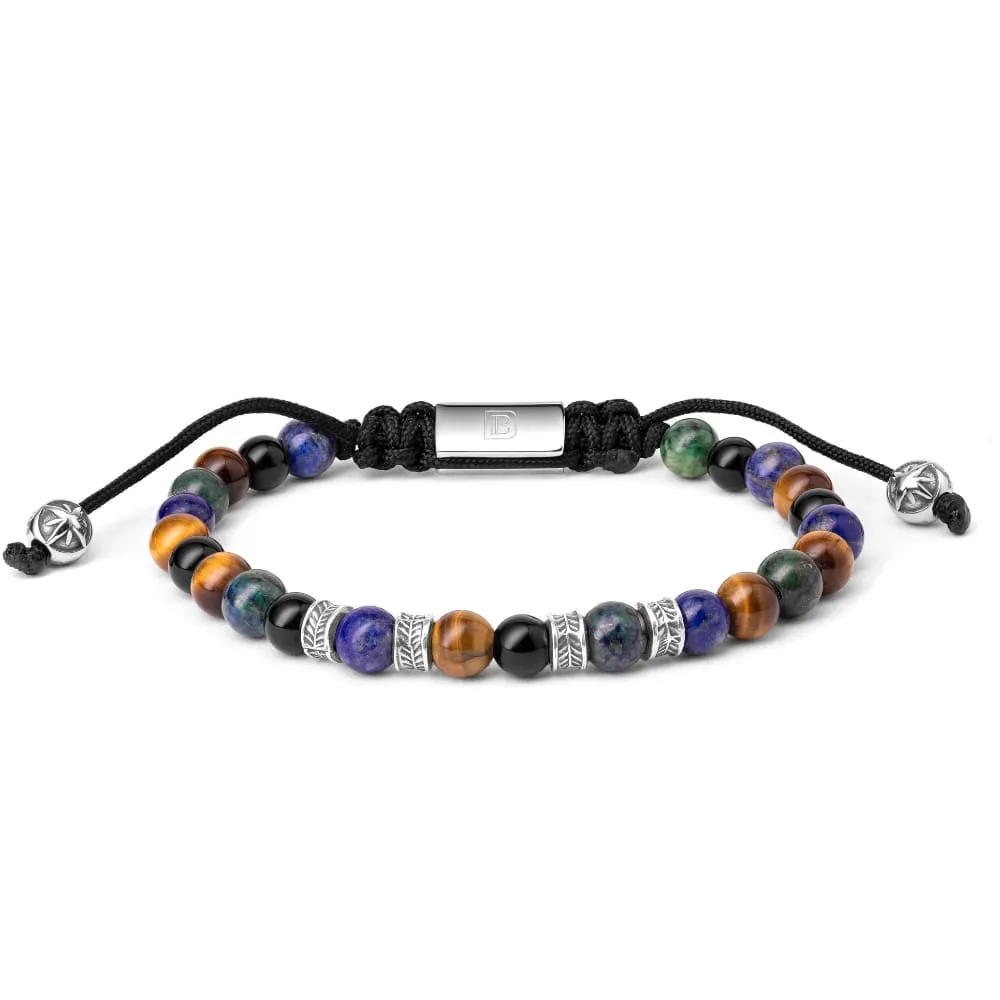 Onyx, Tiger Eye, Lapis, Chrysocolla, and Sterling Silver