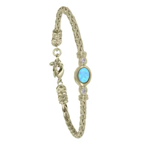 Opalas do Mar/Black Onyx Collection - Single Strand Oval Stone CZ Bracelet