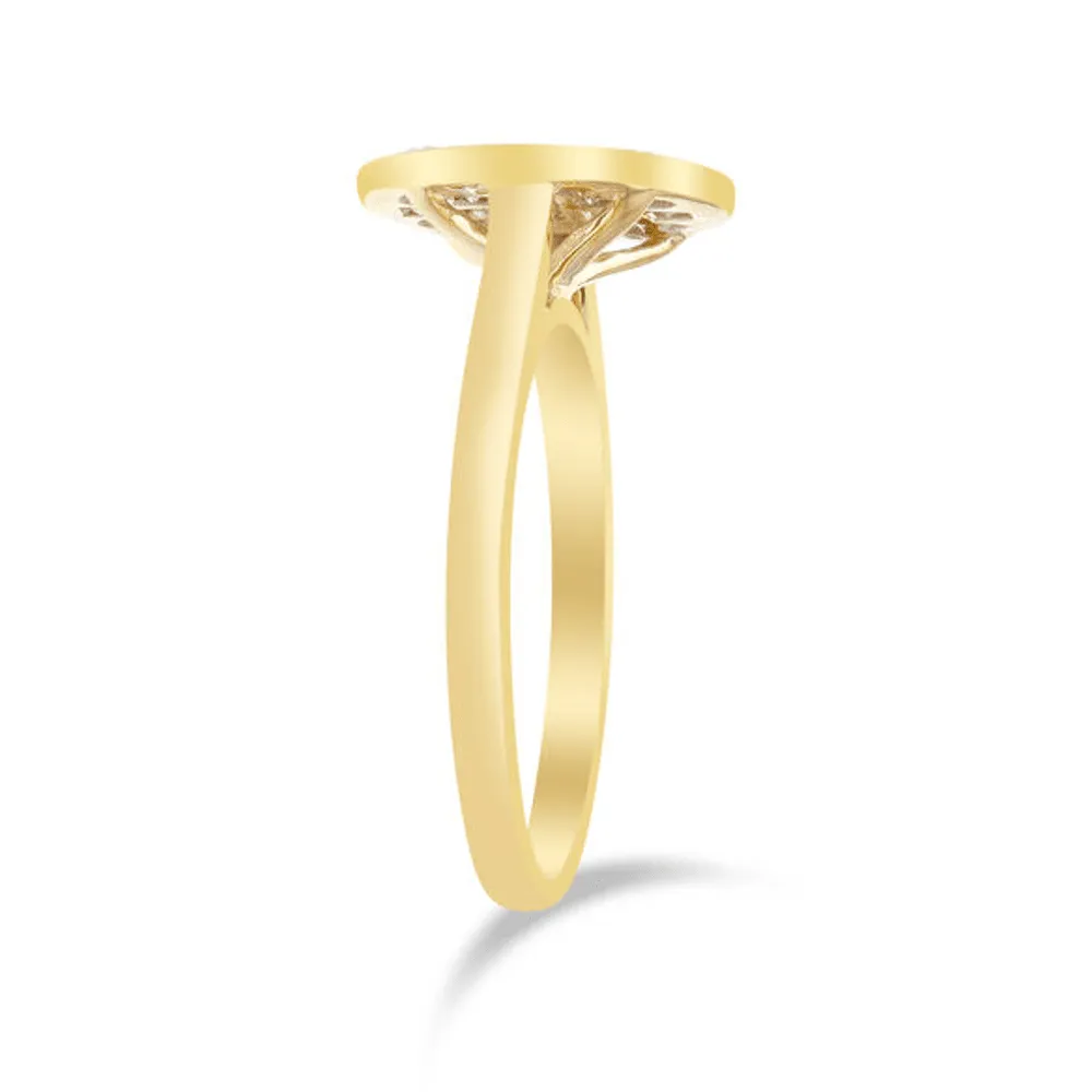 Oval Shape Ring with 1/2ct of Diamonds in 9ct Yellow Gold