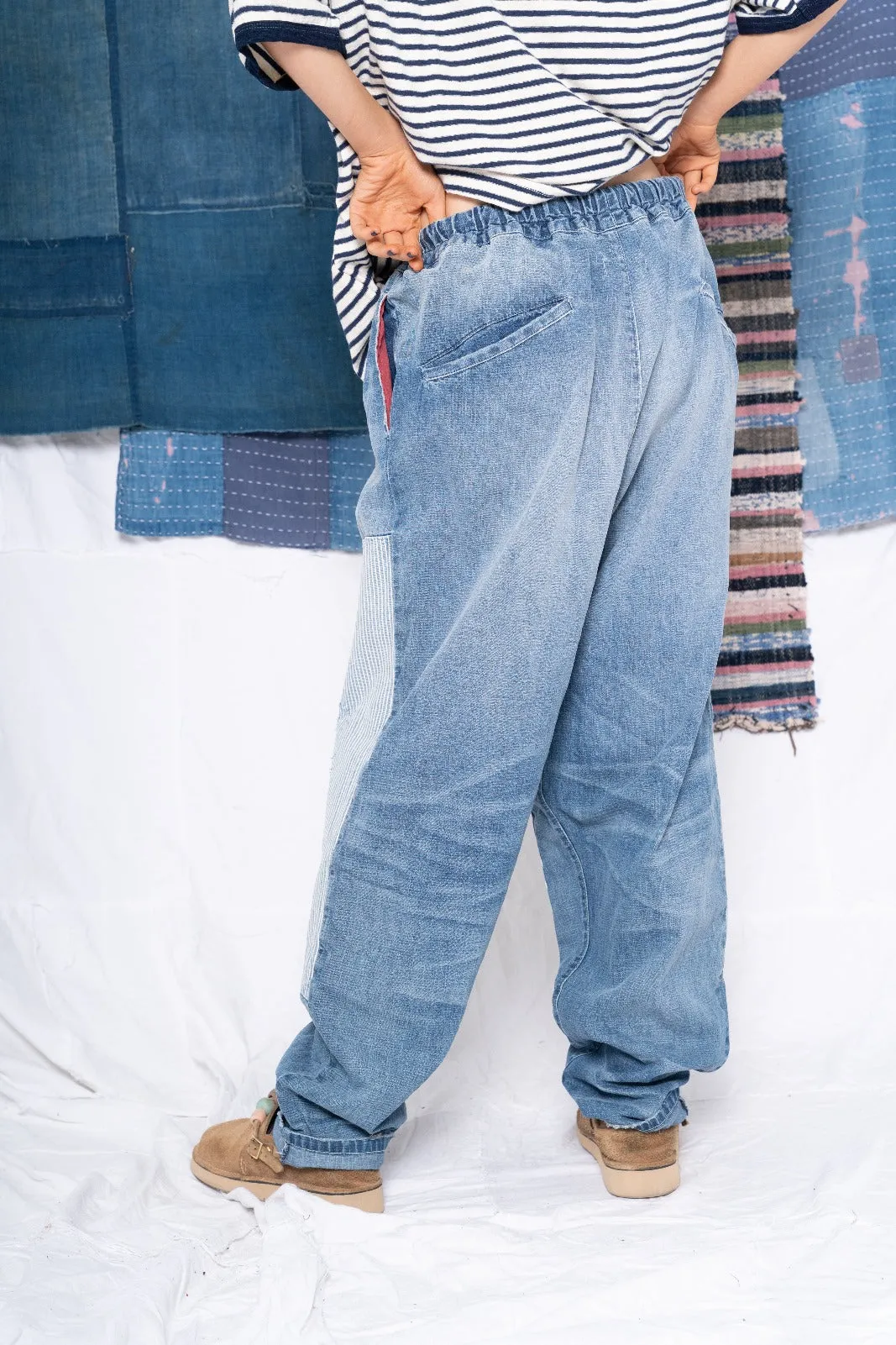 P70 Pleated Easy Pant Japanese Selvedge Denim Sunfaded