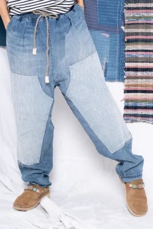 P70 Pleated Easy Pant Japanese Selvedge Denim Sunfaded