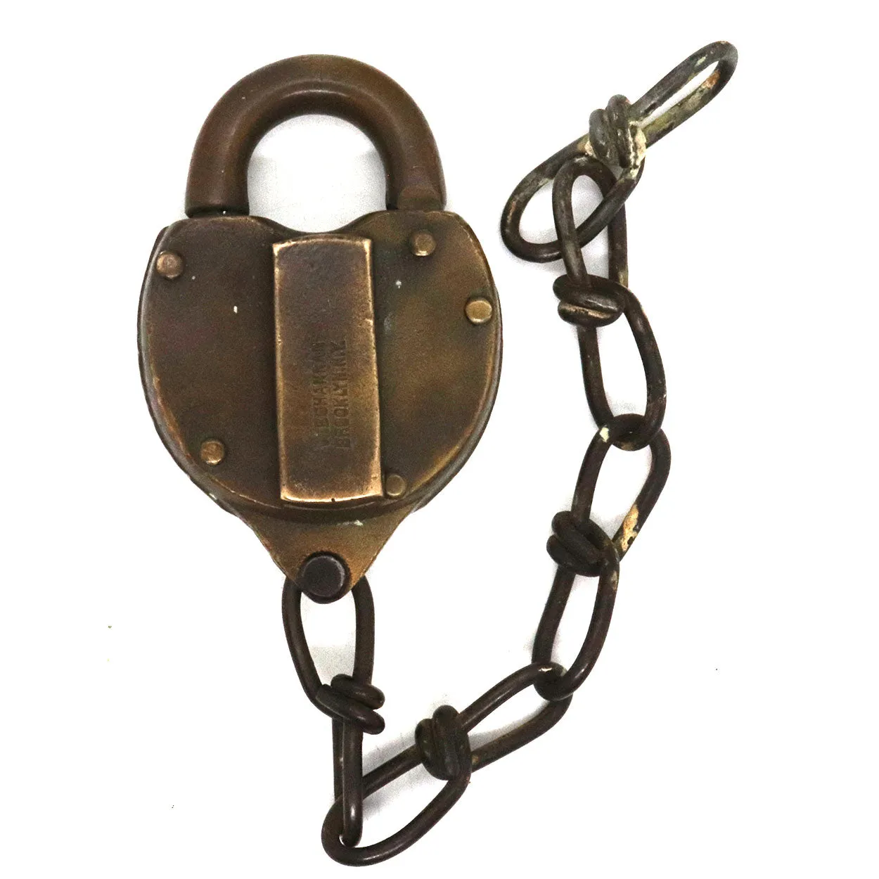 Pair of American Wilson Bohannan & Co. Bronze 119 Railroad Padlocks