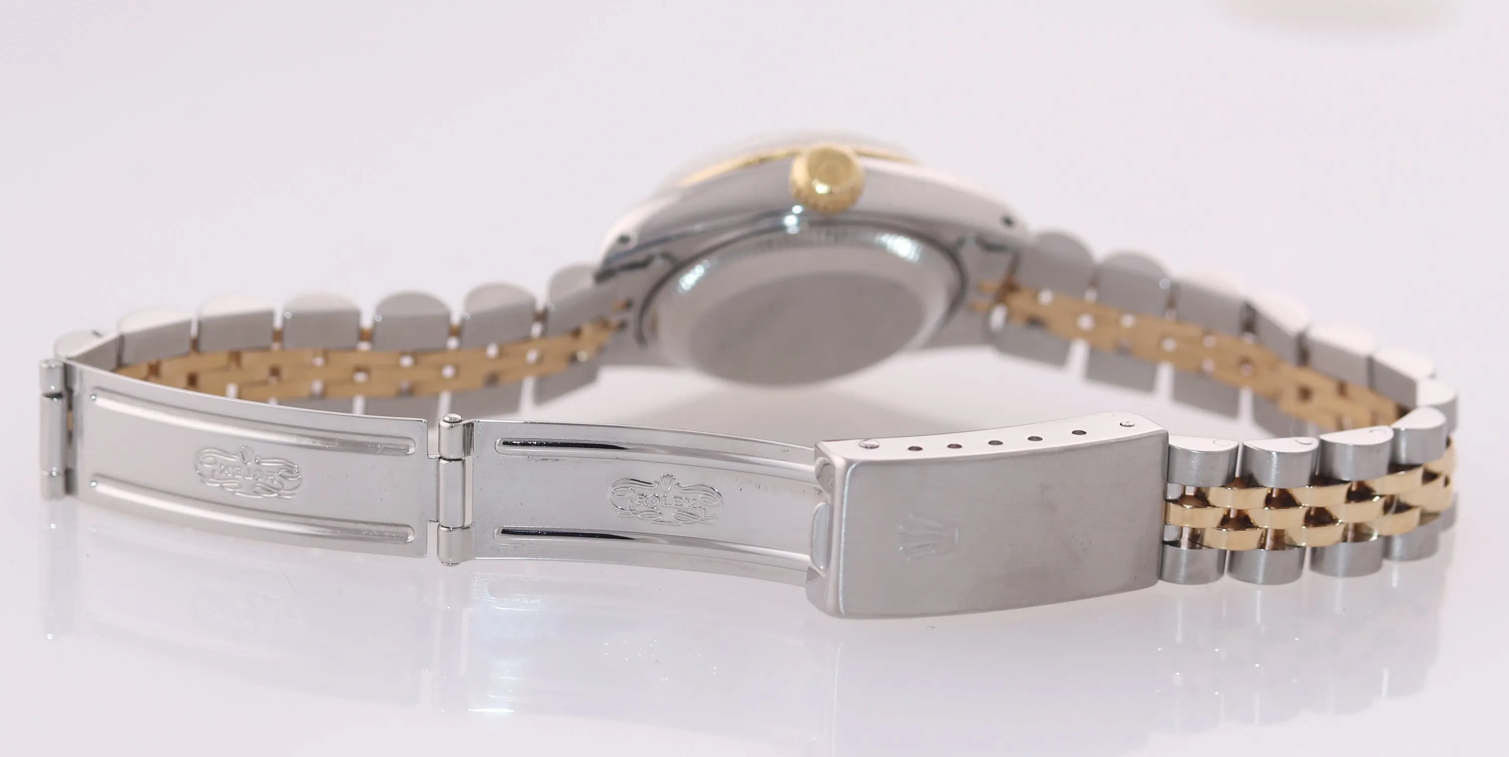 PAPERS Ladies Rolex 69173 Two Tone 18k Gold 26mm champagne Watch Box