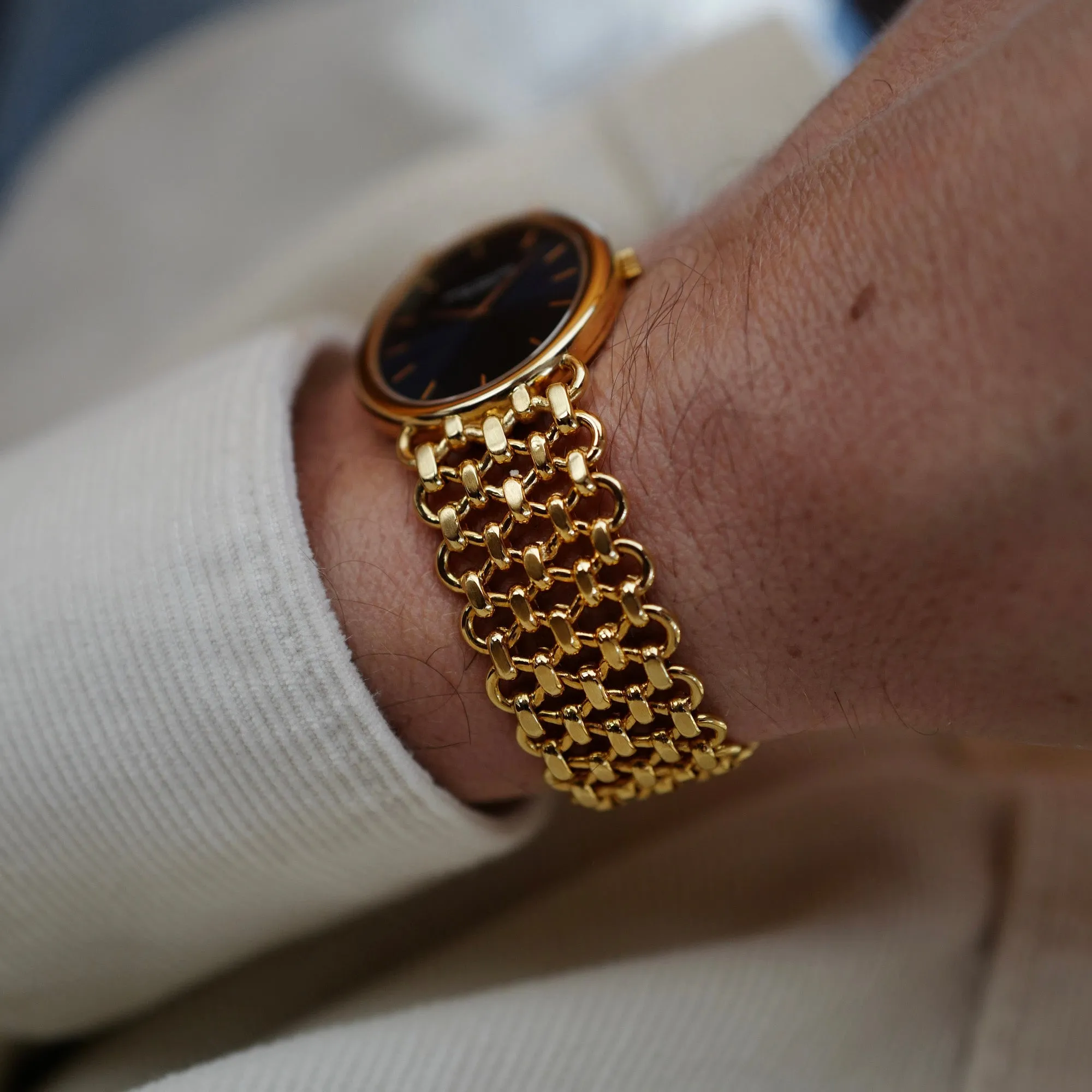 Patek Philippe Yellow Gold Vintage Jumbo Ellipse Ref. 3798/3 on JPE Chain Band