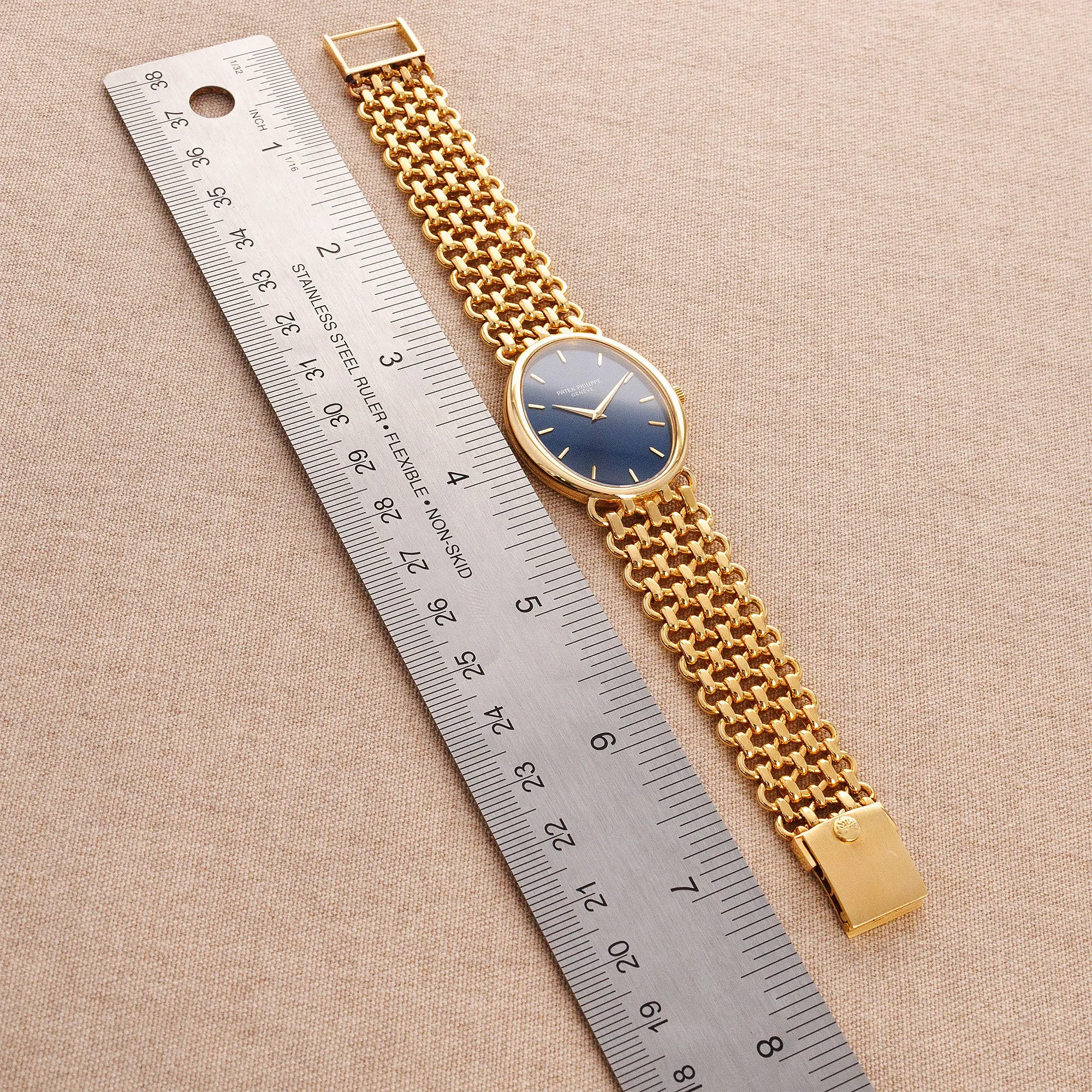 Patek Philippe Yellow Gold Vintage Jumbo Ellipse Ref. 3798/3 on JPE Chain Band