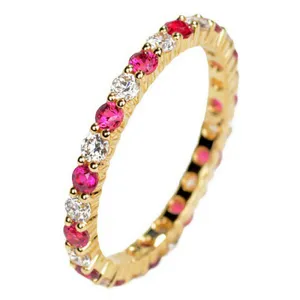 Pave Ruby and Diamond Full Eternity Ring