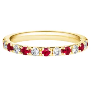 Pave Ruby and Diamond Stackable Ring