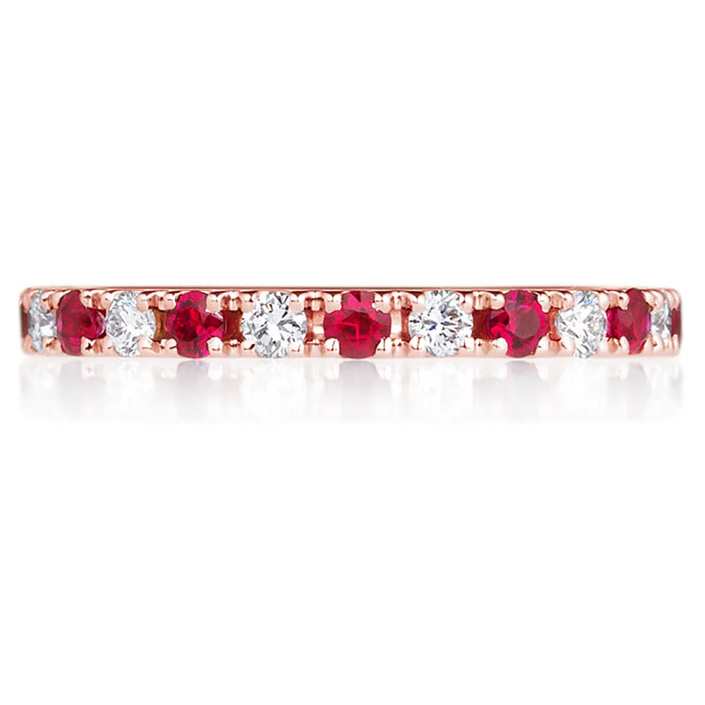 Pave Ruby and Diamond Stackable Ring