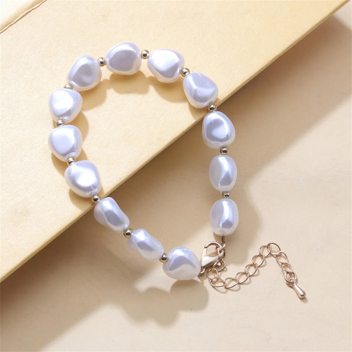 Pearl & 18K Gold-Plated Beaded Bracelet