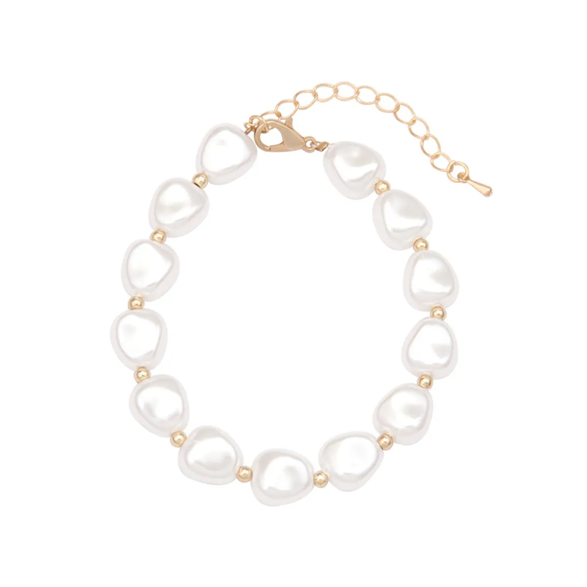 Pearl & 18K Gold-Plated Beaded Bracelet