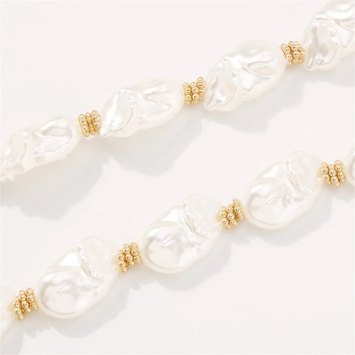 Pearl & 18K Gold-Plated Irregular Beaded Station Necklace