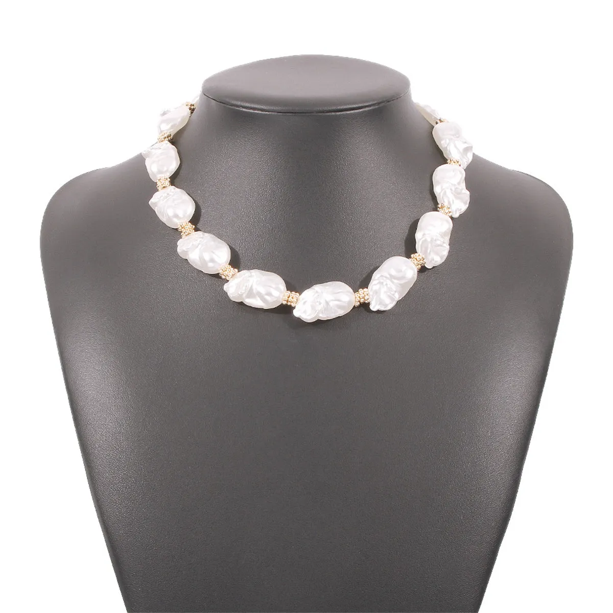 Pearl & 18K Gold-Plated Irregular Beaded Station Necklace