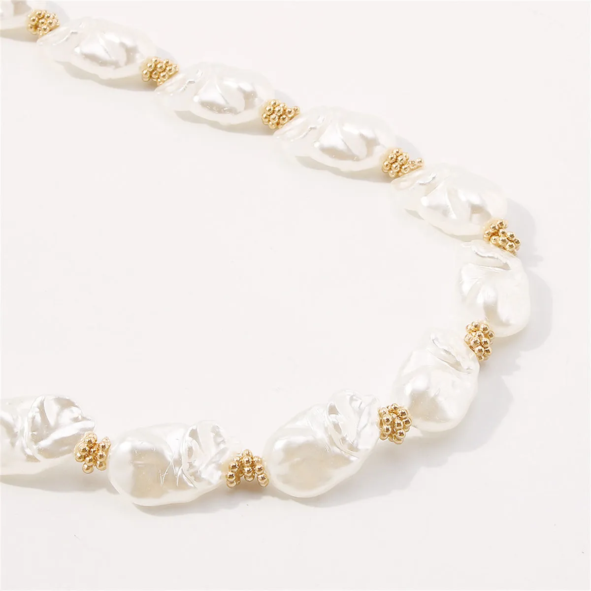 Pearl & 18K Gold-Plated Irregular Beaded Station Necklace