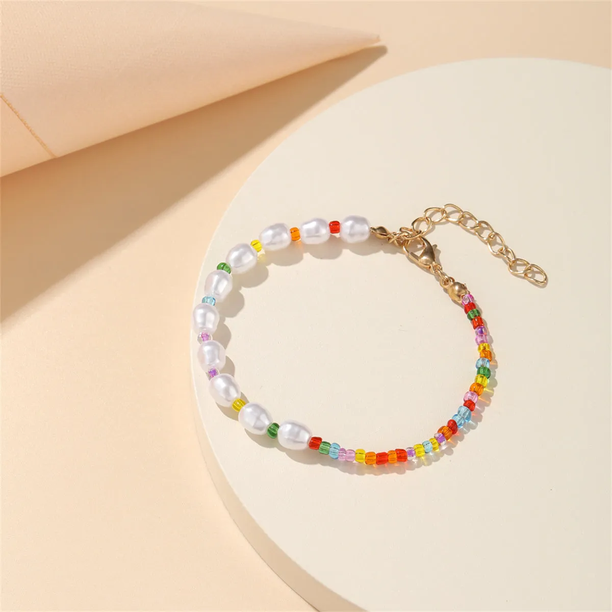 Pearl & Howlite 18K Gold-Plated Multicolor Beaded Bracelet