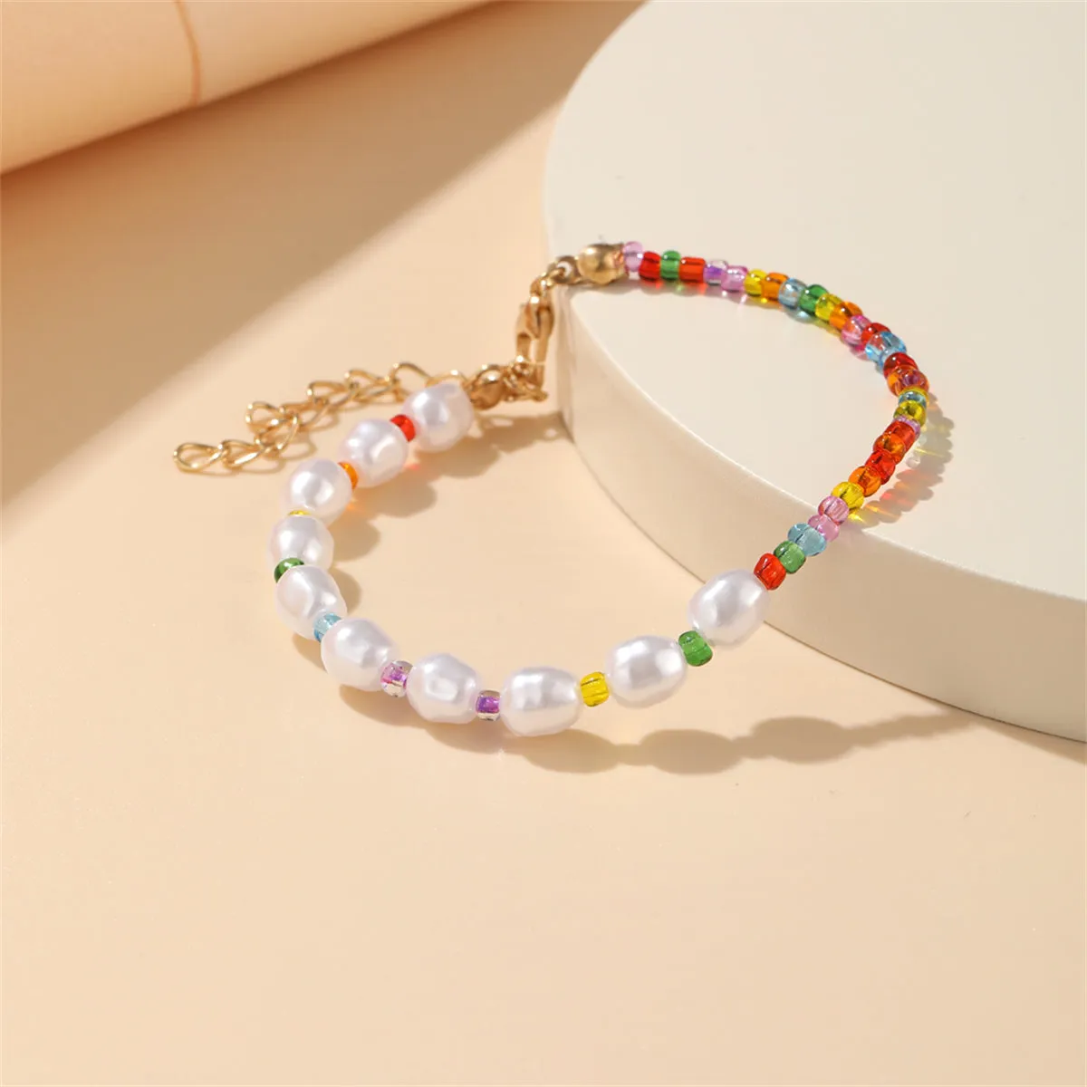 Pearl & Howlite 18K Gold-Plated Multicolor Beaded Bracelet